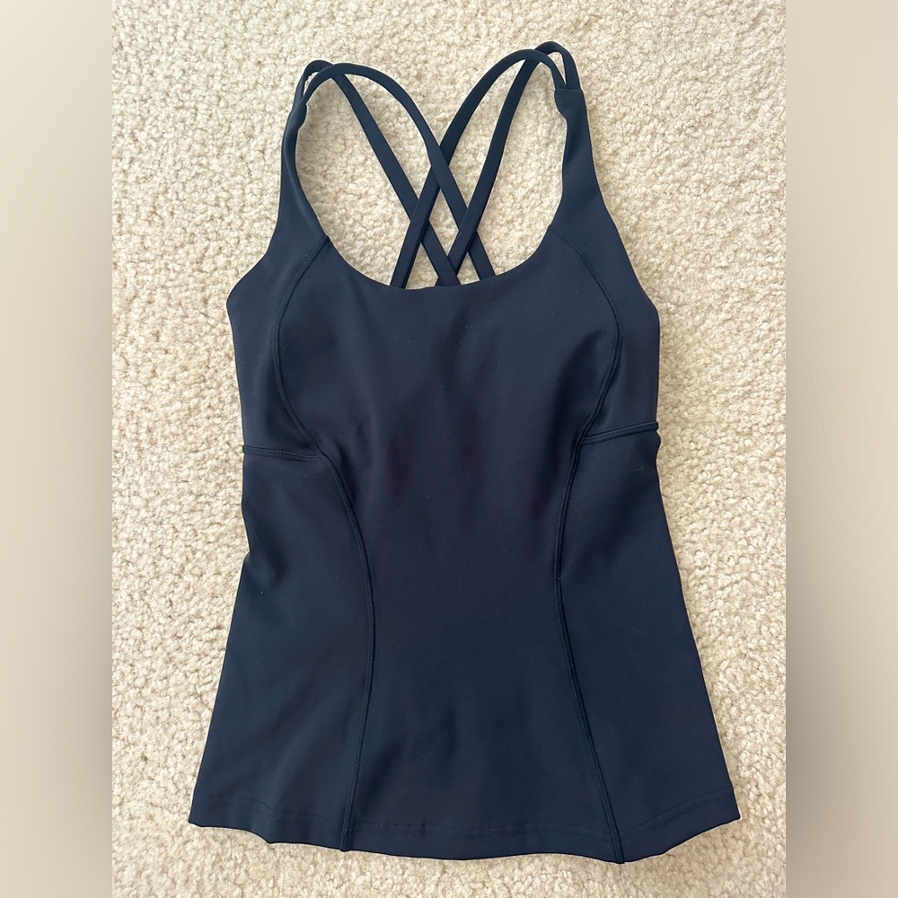 Lulu Lemon Size 0 Black strappy exercise tank